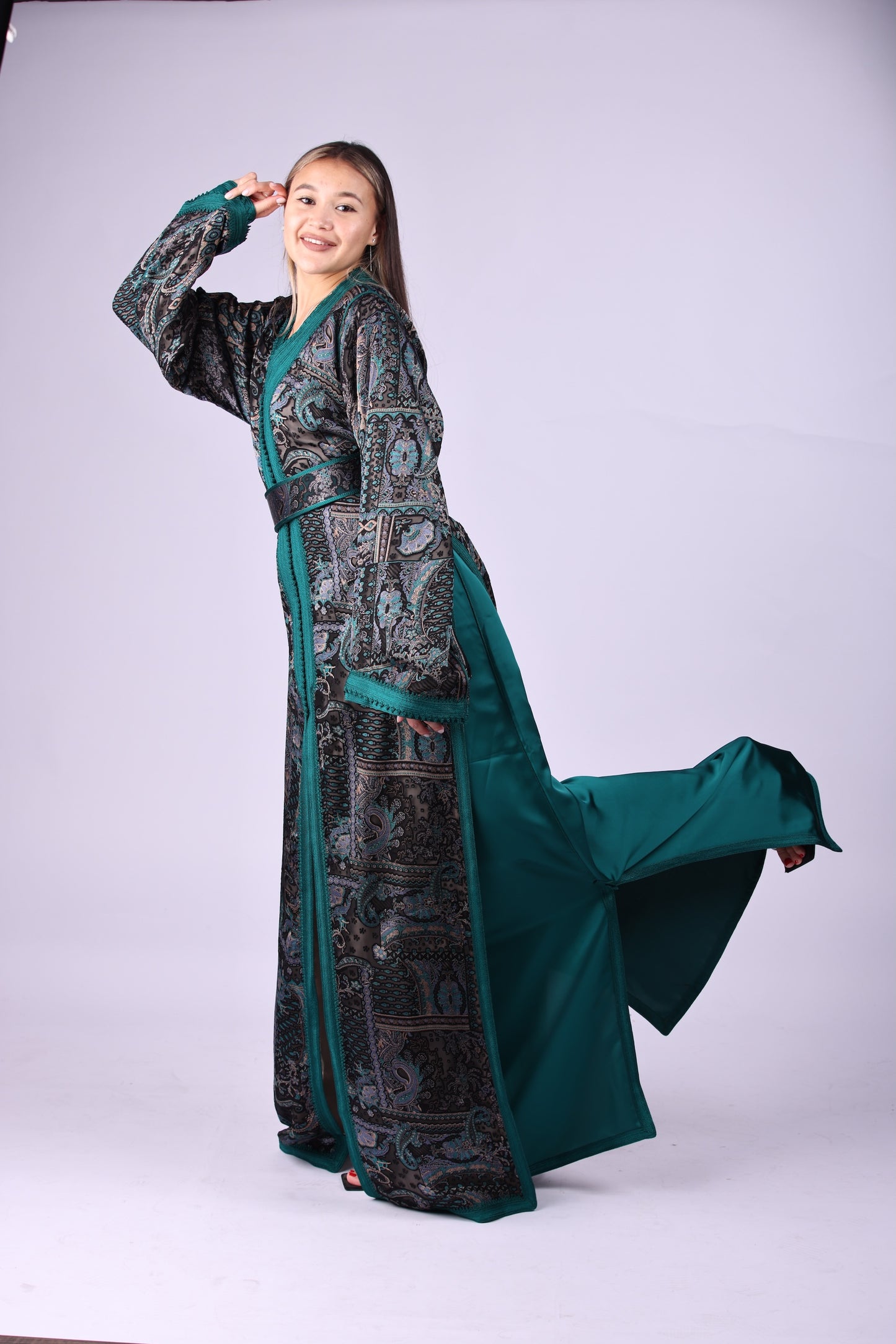 تكشيطة مغربية - الأخضر الزمردي والأسود